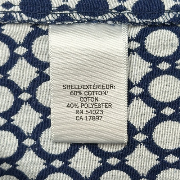 Banana Republic Factory Blue and White Geometric Print Cotton Blend Short Size 6 - Picture 7 of 11